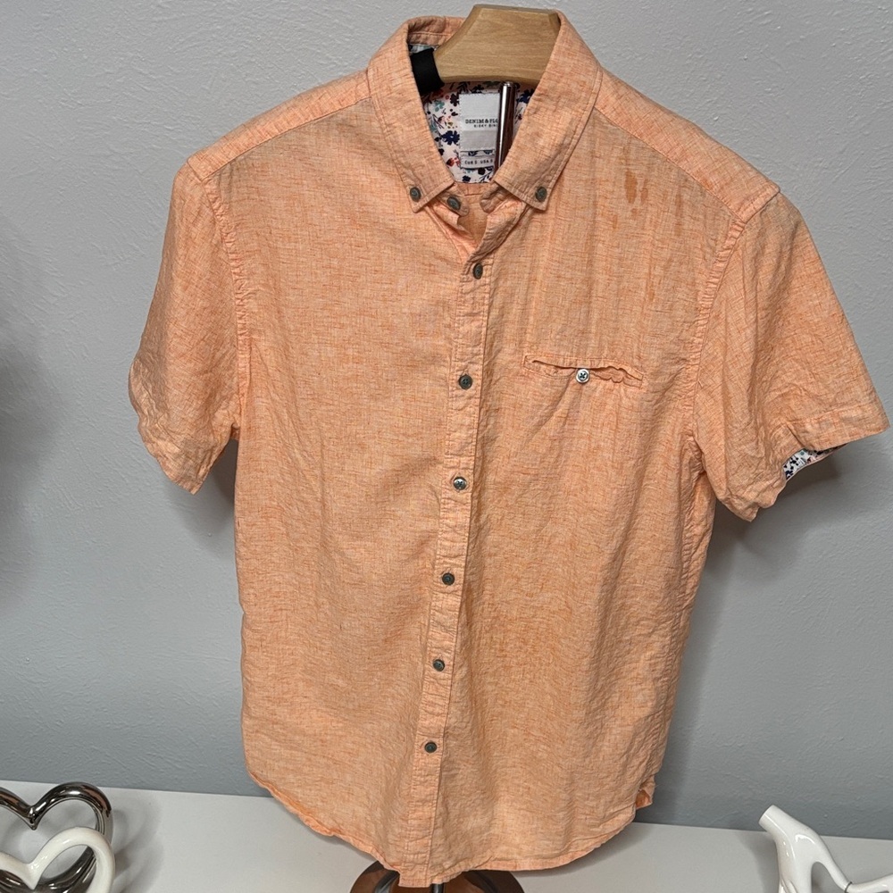 Denim & Flower Light Orange Button Down Shirt